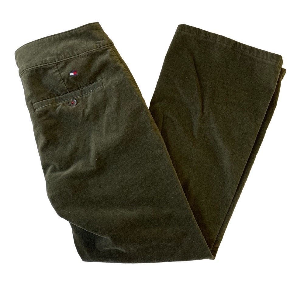 Tommy Hilfiger Green Velvet Wide Leg Crop Pant - Women’s 6